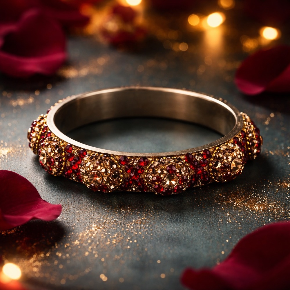 Red and Gold XOXO Metal Bracelet